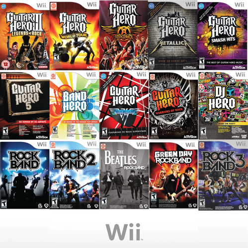 Nintendo wii guitar - guitar, hero